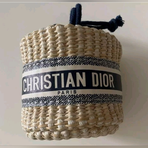 🔥LAST Day💙 Christian DIOR Authentic Straw Pouch Rattan MINI Rare - Picture 5 of 16